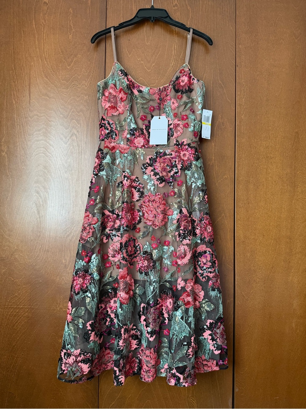 Dress the Population Uma Sequined Floral Cocktail Dress NWT Sz M Ret $348 - Picture 4 of 13